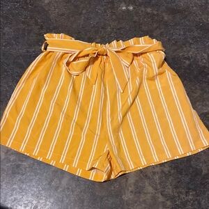 Yellow Striped Women's Shorts